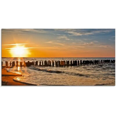ARTLAND Sonnenuntergang am Strand Glasbild - Strandmotiv Druck - 100x50cm ARTLAND Sonnenuntergang am Strand Glasbild - Strandmotiv Druck - 100x50cm