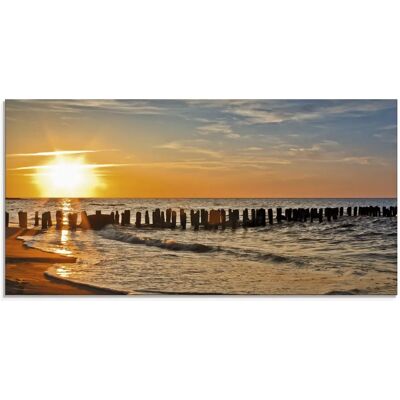 ARTLAND Sonnenuntergang am Strand Glasbild - Strandmotiv Druck - 100x50cm ARTLAND Sonnenuntergang am Strand Glasbild - Strandmotiv Druck - 100x50cm