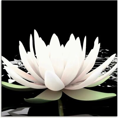 ARTLAND Schwarzes Glasbild - Zwei Lotusblumen auf Wasser - 40x40cm - Moderne Wanddekoration ARTLAND Schwarzes Glasbild - Zwei Lotusblumen auf Wasser - 40x40cm - Moderne Wanddekoration