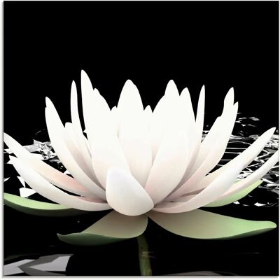 ARTLAND - Zwei Lotusblumen auf dem Wasser - Schwarz - Glass wall art ARTLAND - Zwei Lotusblumen auf dem Wasser - Schwarz - Glass wall art