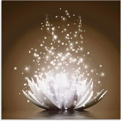 ARTLAND Braune Lotus-Glasbild - Magie der Lotus-Blume - 40x40 cm ARTLAND Braune Lotus-Glasbild - Magie der Lotus-Blume - 40x40 cm