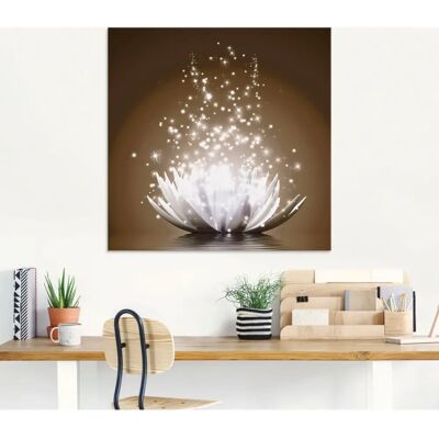 ARTland - Magie der Lotus-Blume - Braun - 30x30 cm - Glasbild ARTland - Magie der Lotus-Blume - Braun - 30x30 cm - Glasbild