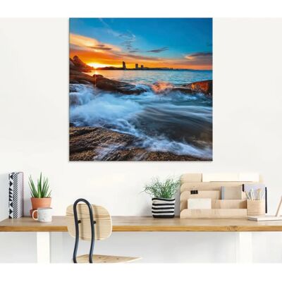 ARTLAND Sonnenuntergang am Hua-Hin Strand Glasbild - Wasser - 125x50cm ARTLAND Sonnenuntergang am Hua-Hin Strand Glasbild - Wasser - 125x50cm