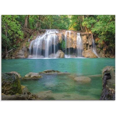 ARTLAND Wasserfall im Wald Nationalpark Glasbild - Wasserfall in Wald ARTLAND Wasserfall im Wald Nationalpark Glasbild - Wasserfall in Wald