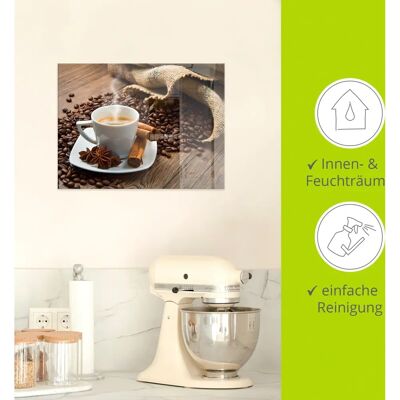 ARTLAND Glasbild - Kaffeetasse Leinensack mit Kaffeebohnen - 45x60cm ARTLAND Glasbild - Kaffeetasse Leinensack mit Kaffeebohnen - 45x60cm