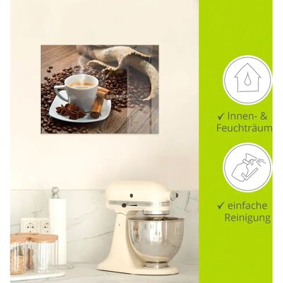 ARTLAND Glasbild Kaffeetasse Leinensack - Wandbild - 50x50cm ARTLAND Glasbild Kaffeetasse Leinensack - Wandbild - 50x50cm