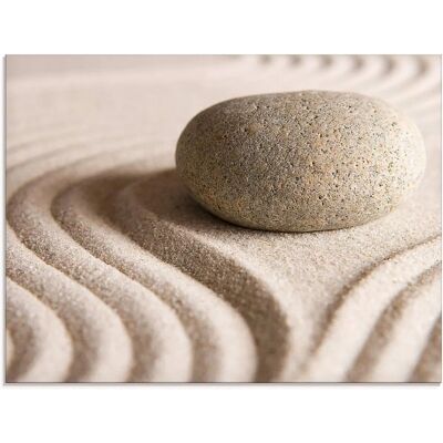 ARTLAND Zen Stein Glasbild - Beige (Naturfarben) - 60x45cm - Wanddekoration ARTLAND Zen Stein Glasbild - Beige (Naturfarben) - 60x45cm - Wanddekoration