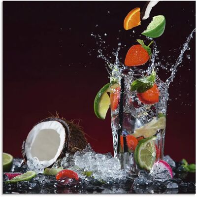 ARTLAND Frischer Fruchtcocktail II Bunt Glasbild - Wandbild ARTLAND Frischer Fruchtcocktail II Bunt Glasbild - Wandbild