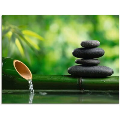 ARTLAND Glasbild Bambusbrunnen Zen - Wanddekoration ARTLAND Glasbild Bambusbrunnen Zen - Wanddekoration