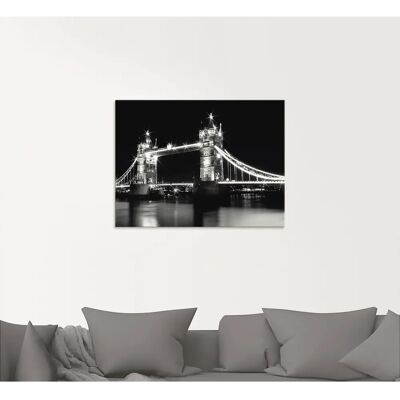 ARTLAND Tower Bridge London Glasbild - Schwarz ARTLAND Tower Bridge London Glasbild - Schwarz