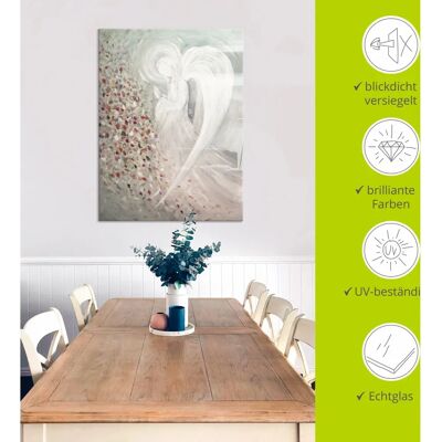 ARTLAND Engelbild I Glasbild - Religion, Weiß, 45x60cm ARTLAND Engelbild I Glasbild - Religion, Weiß, 45x60cm
