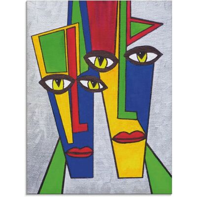 ARTLAND Portrait Glasbild - Bunt, 45x60cm ARTLAND Portrait Glasbild - Bunt, 45x60cm