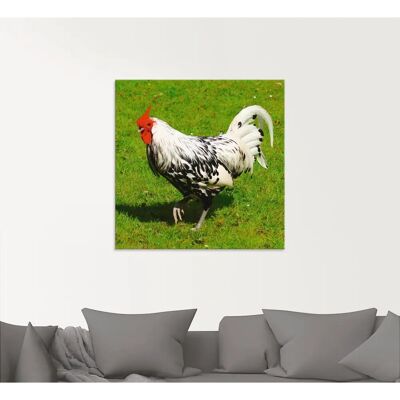 ARTLAND Glasbild Gepunktetes Huhn - 30x30 cm - Wandkunst ARTLAND Glasbild Gepunktetes Huhn - 30x30 cm - Wandkunst