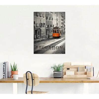 ARTLAND Lissabon - Linie 28 Aluminium Wandbild - Beige (Natur) - 45x60cm ARTLAND Lissabon - Linie 28 Aluminium Wandbild - Beige (Natur) - 45x60cm
