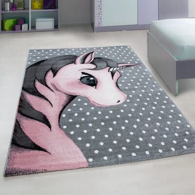 Ayyildiz Kinderteppich Pink Einhorn - Rechteck, 160x230cm, Weich, Langlebig Ayyildiz Kinderteppich Pink Einhorn - Rechteck, 160x230cm, Weich, Langlebig