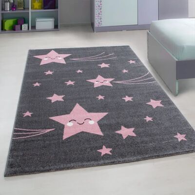 Ayyildiz Kids Rosa Stern Rechteck Teppich - Kids 610 Ayyildiz Kids Rosa Stern Rechteck Teppich - Kids 610