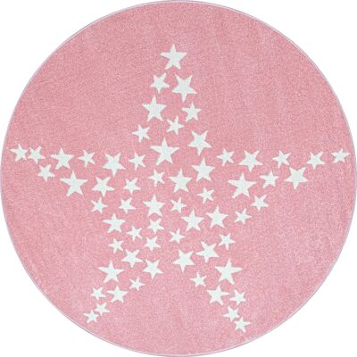 Ayyildiz Hali - Bambi Star 870 pink - round rug Ayyildiz Hali - Bambi Star 870 pink - round rug