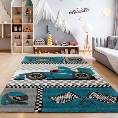 Simpex Tapis Enfant - Voiture de Course - Poil Court - 80x150 cm - Publicité Simpex Tapis Enfant - Voiture de Course - Poil Court - 80x150 cm - Publicité