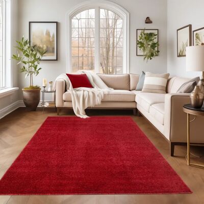 Tapis à poil court Simpex ADA Salon Gabbeh Optique Monochrome Touch Doux Rouge - Tapis - Publicité Tapis à poil court Simpex ADA Salon Gabbeh Optique Monochrome Touch Doux Rouge - Tapis - Publicité
