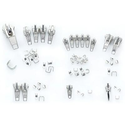 buttinette - 68pc-zip-repair - 68-teilig - Reißverschluss reparieren - Reißverschluss-Reparaturset buttinette - 68pc-zip-repair - 68-teilig - Reißverschluss reparieren - Reißverschluss-Reparaturset