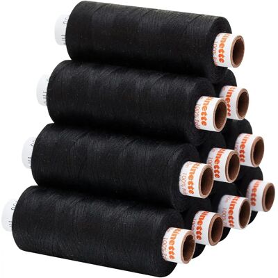 buttinette Universal-Nähgarn - 10 Spulen, Schwarz buttinette Universal-Nähgarn - 10 Spulen, Schwarz