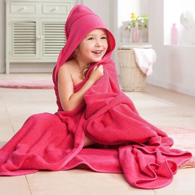 buttinette Pinkes Kapuzenbadetuch - Kinderhandtuch - 140x140cm - Unisex buttinette Pinkes Kapuzenbadetuch - Kinderhandtuch - 140x140cm - Unisex