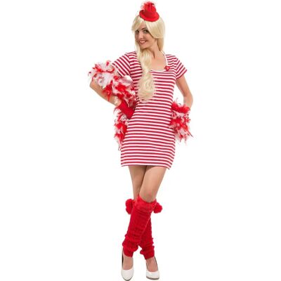 buttinette Rote/Weiße Streifen-Kleid - Unisex-Kostüm buttinette Rote/Weiße Streifen-Kleid - Unisex-Kostüm