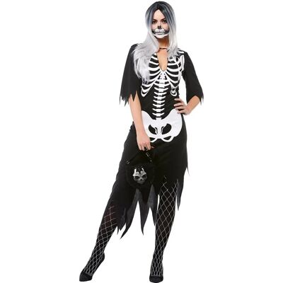 buttinette Skelett-Kostüm Diva Dead - schwarz/weiß - Skelett-Aufdruck - Costume buttinette Skelett-Kostüm Diva Dead - schwarz/weiß - Skelett-Aufdruck - Costume