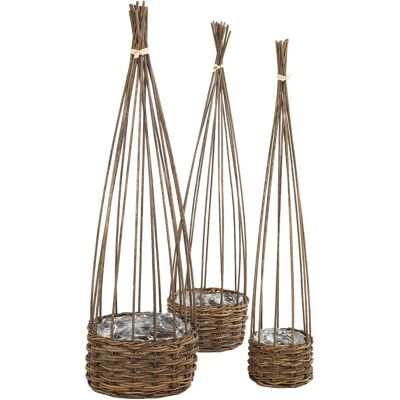 Buttinette Weiden-Pflanzkörbe-Set - 3 Stück, 60-66cm - Braun Buttinette Weiden-Pflanzkörbe-Set - 3 Stück, 60-66cm - Braun