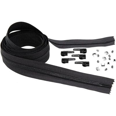 buttinette - Endlosreißverschluss im Set - schwarz - 6,5 mm - Zipper buttinette - Endlosreißverschluss im Set - schwarz - 6,5 mm - Zipper