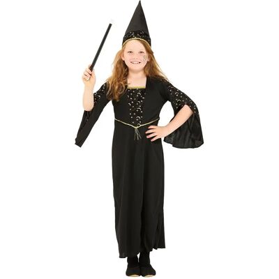 buttinette Schwarzes Zauberin-Kostüm für Kinder - Magierkostüm mit Magieeffekt buttinette Schwarzes Zauberin-Kostüm für Kinder - Magierkostüm mit Magieeffekt