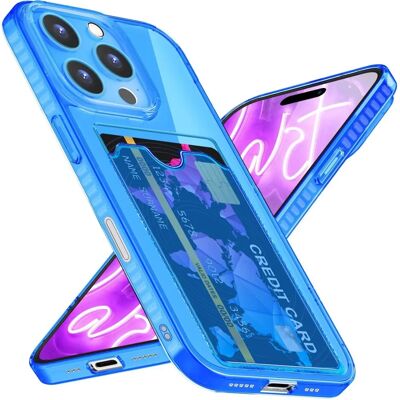 Nalia Klar iPhone 16 Pro Neon Silikon Hülle mit Kartenfach Nalia Klar iPhone 16 Pro Neon Silikon Hülle mit Kartenfach