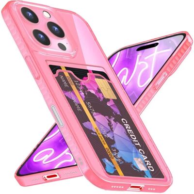 Nalia - iPhone 16 Pro - Neon Transparent - Kartenhalter - Smartphone Hülle Nalia - iPhone 16 Pro - Neon Transparent - Kartenhalter - Smartphone Hülle