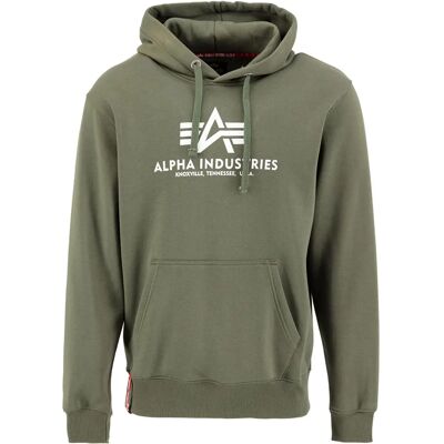 Sweat à capuche basic Alpha Industries - Vert, Modèle 178312 257 - Unisexe Sweat à capuche basic Alpha Industries - Vert, Modèle 178312 257 - Unisexe