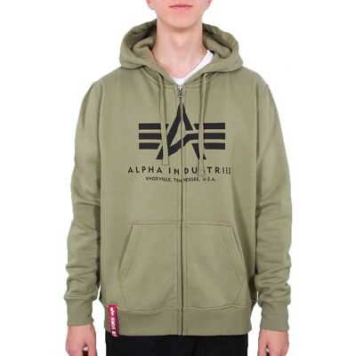 Alpha Industries Basic Zip Hoody (178325) - Bluza z pełnym zamkiem zielona (178325-011) Alpha Industries Basic Zip Hoody (178325) - Bluza z pełnym zamkiem zielona (178325-011)