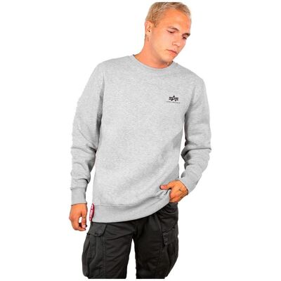 Alpha Industries Pull Basique Petit Logo (188307) - gris (188307-17) Alpha Industries Pull Basique Petit Logo (188307) - gris (188307-17)