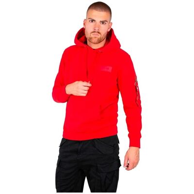 Alpha Industries Back Print Hoody (178318) - rood (178318-328) Alpha Industries Back Print Hoody (178318) - rood (178318-328)