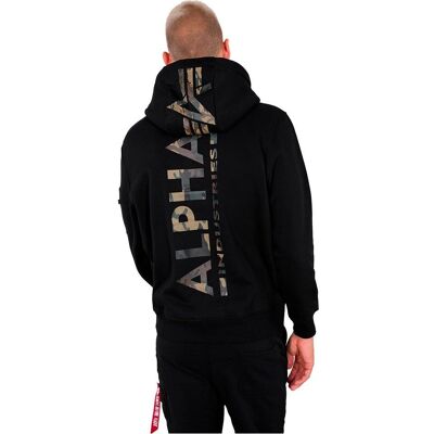Alpha Industries Back Print Hoodie Camo (178318C) - Schwarz Woodland Alpha Industries Back Print Hoodie Camo (178318C) - Schwarz Woodland