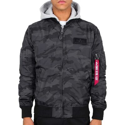 Alpha Industries MA-1 TT Hood Schwarz Camo Bomberjacke Alpha Industries MA-1 TT Hood Schwarz Camo Bomberjacke