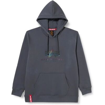 Alpha Industries Herr - Basic hoodie med regnbågsreflex Alpha Industries Herr - Basic hoodie med regnbågsreflex