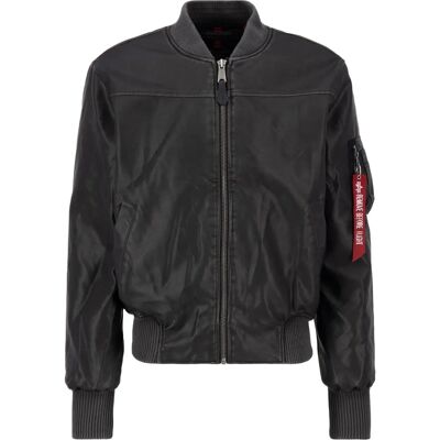 Alpha Industries Men - Bomber Jackets MA-1 Faux Leather Vintage - Bomber Jacket Alpha Industries Men - Bomber Jackets MA-1 Faux Leather Vintage - Bomber Jacket