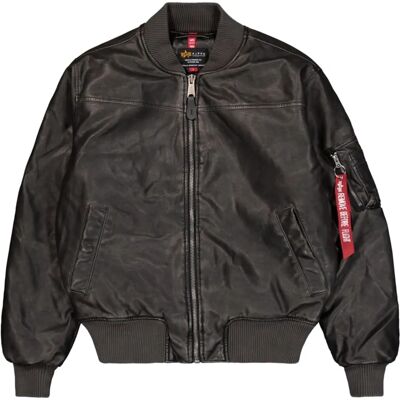 Alpha Industries Hombre - Chaqueta Bomber MA-1 Cuero Sintético Vintage - Chaqueta Bomber Alpha Industries Hombre - Chaqueta Bomber MA-1 Cuero Sintético Vintage - Chaqueta Bomber