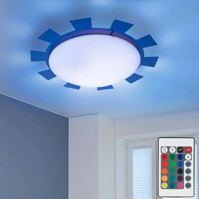 ETC-SHOP Acciaio Blu LED RGB Lampada parete - Lampada soffitto ETC-SHOP Acciaio Blu LED RGB Lampada parete - Lampada soffitto