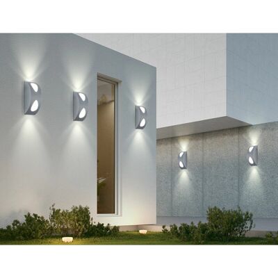ETC-SHOP Lampada da Parete Argento 2x 4,8W - Lampada da Esterni ETC-SHOP Lampada da Parete Argento 2x 4,8W - Lampada da Esterni