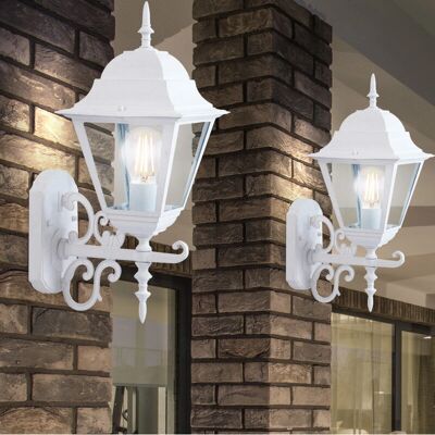 ETC-SHOP - Set 2 lanterne parete bianco - Bianco ETC-SHOP - Set 2 lanterne parete bianco - Bianco