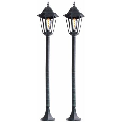 ETC-SHOP - Set2 Outdoor Floor Lamps - Verde-Nero - E27 60W IP44 - Lampade da esterno ETC-SHOP - Set2 Outdoor Floor Lamps - Verde-Nero - E27 60W IP44 - Lampade da esterno
