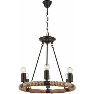ETC-SHOP - Ulleu - Nero - Corda di canapa - Lampadario ETC-SHOP - Ulleu - Nero - Corda di canapa - Lampadario