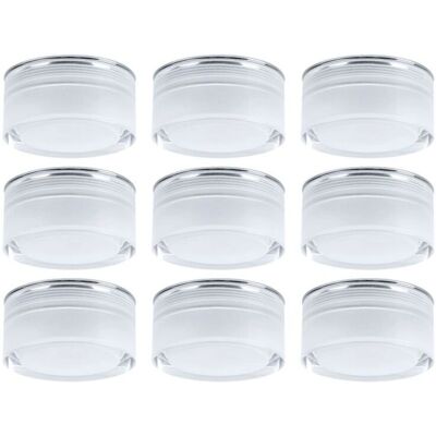 ETC-SHOP - LED Recessed Downlights 9-Pack - Cromo - Trasparente - LED Recessed Lights ETC-SHOP - LED Recessed Downlights 9-Pack - Cromo - Trasparente - LED Recessed Lights