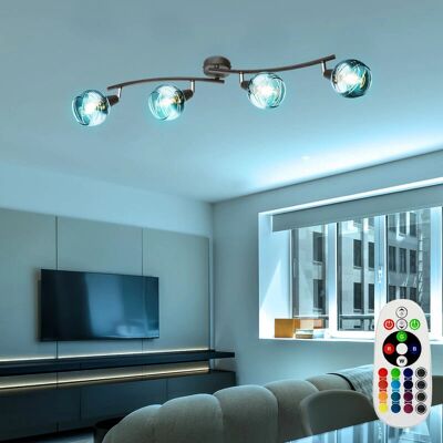 ETC-SHOP - Barra spot - Bronzo - 4x LED RGB E14 - Lampada a plafoniera ETC-SHOP - Barra spot - Bronzo - 4x LED RGB E14 - Lampada a plafoniera