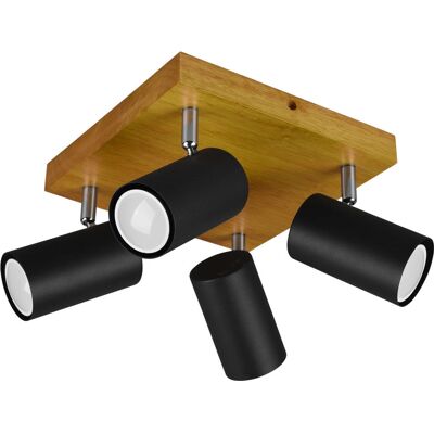 ETC-SHOP - Wooden spotlight ceiling light matt - Nero opaco ETC-SHOP - Wooden spotlight ceiling light matt - Nero opaco